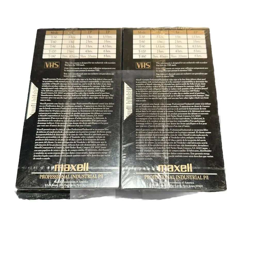 Maxell P/I Plus T-60 unopened vhs tapes Lot Of 2 New